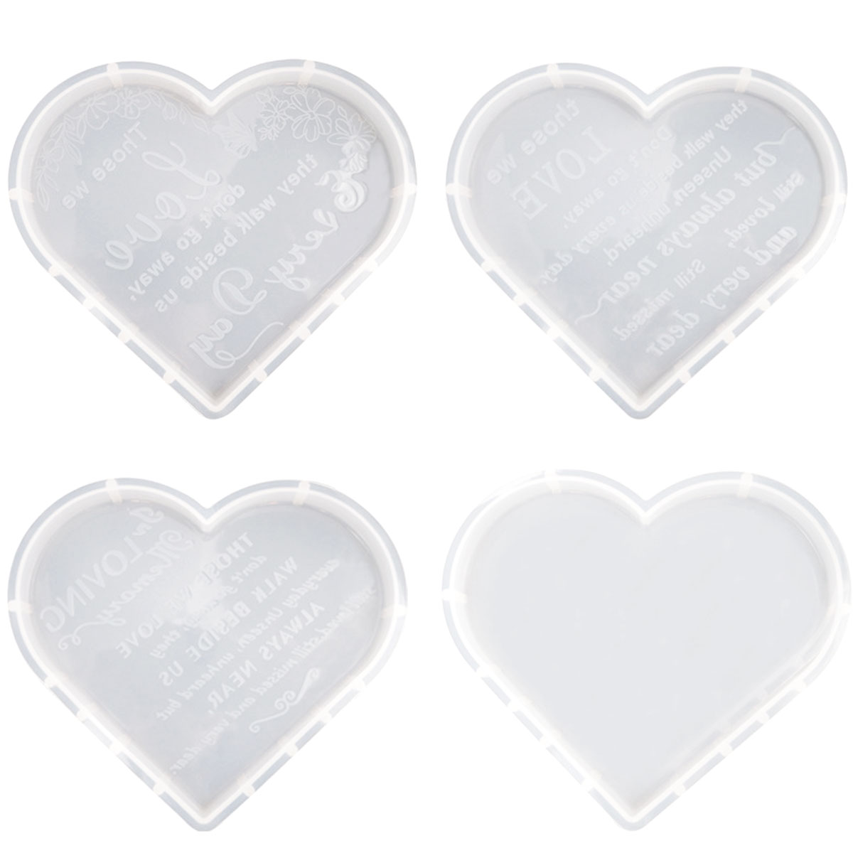 4pcs Silicone Molds for Epoxy Resin Molds 3D Heart Shaped Sign Resin Art  Casting Molds for Flowers Preservation Resin Bookend Photo Frame Molds for  Anniversary Valentine's Day Gift 